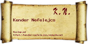 Kender Nefelejcs névjegykártya